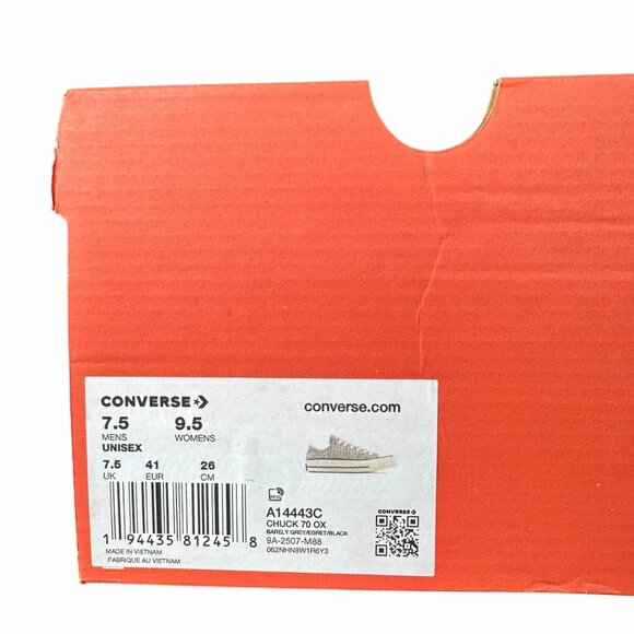 ⭐Converse Chuck 70 Metallic Tweed Low Sz 7.5 Men's Shoes Sneaker Silver A14443C - Picture 7 of 9